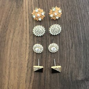 Bundle of 4 Pairs of Post Earrings